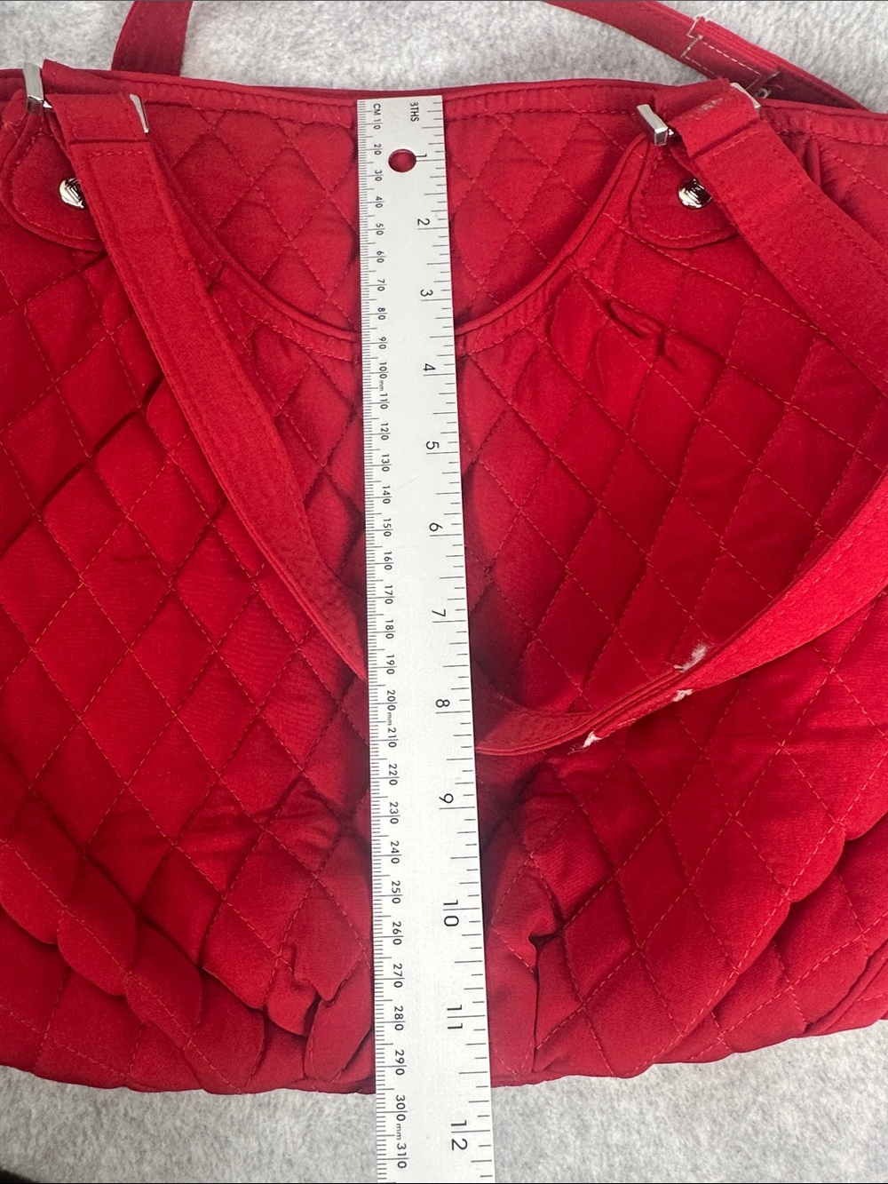 Vera Bradley Quilted Deep Red Shoulder Tote - Picture 9 of 9